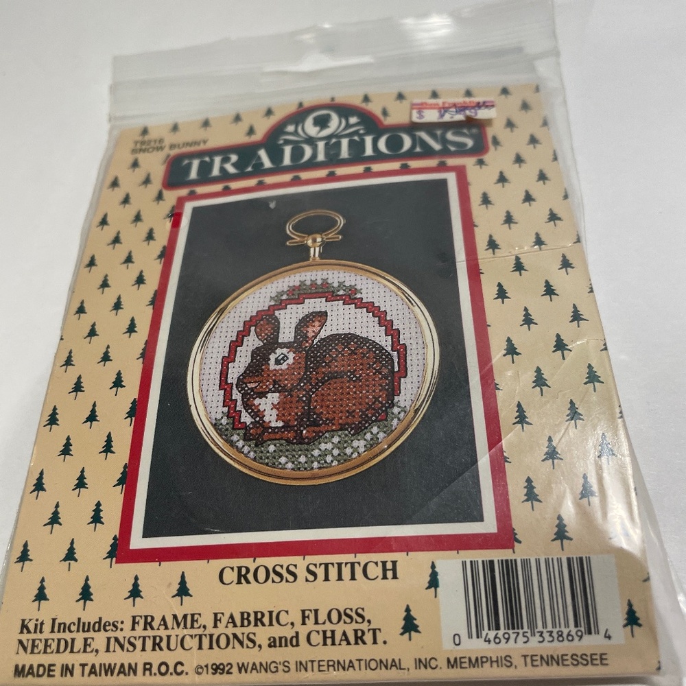 VTG 1992 Cross Stitch Kit Traditions "Snow Bunny"